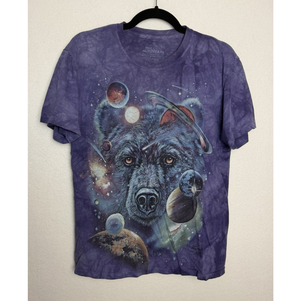 The Mountain Short Sleeve T-Shirt Size Small Purple Bear Cosmos Planets Space
